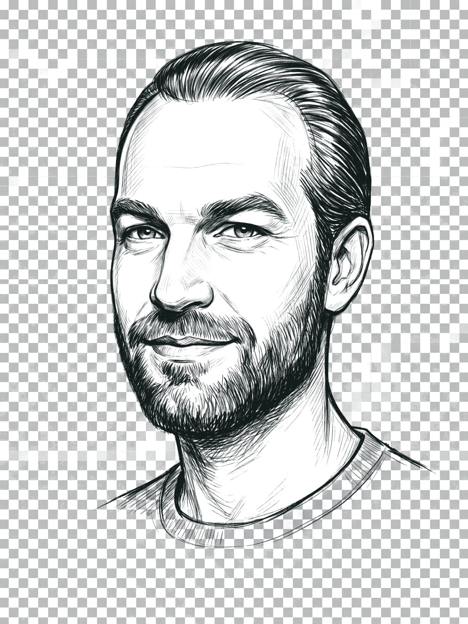 Stylized sketch portrait of Jesse Silverman